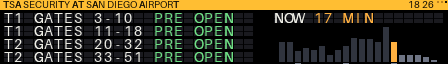 Takeoffs on the display, view 2